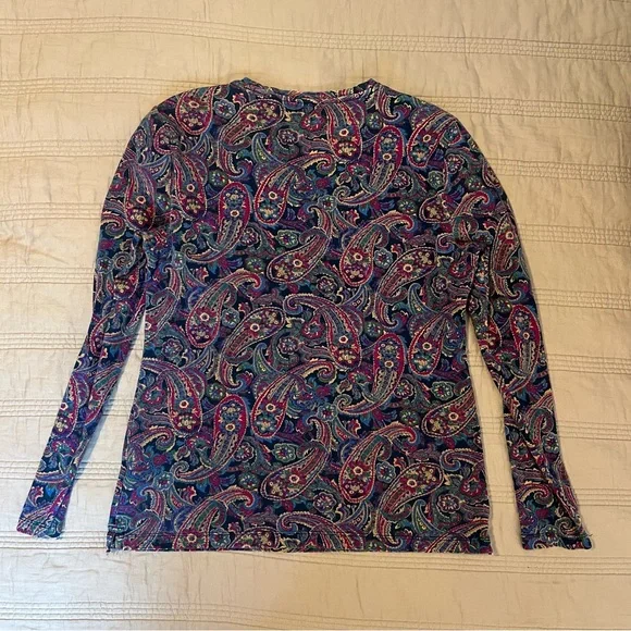 Lauren Ralph Lauren Colorful Paisley Long Sleeve Shirt - Picture 2 of 3